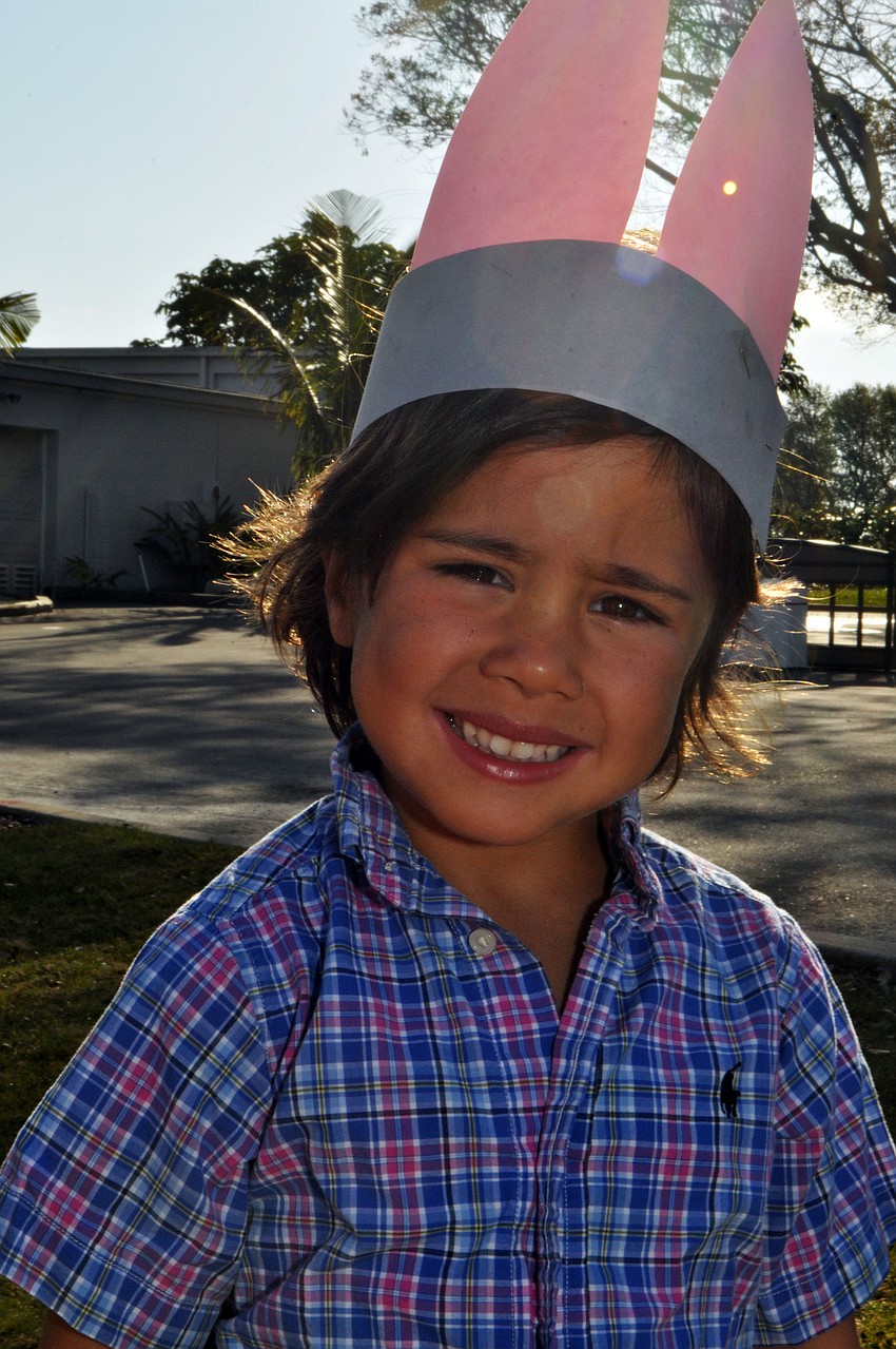 Charlie Rasool, 4, shows off his bunny ears.