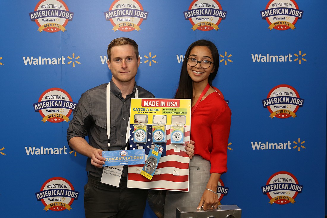 Michael Turke with his girlfriend and assistant, Krisol Lara, at Walmartâ€™s fifth annual Open Call product competition in Bentonville, Ark., on June 13. Courtesy photo.