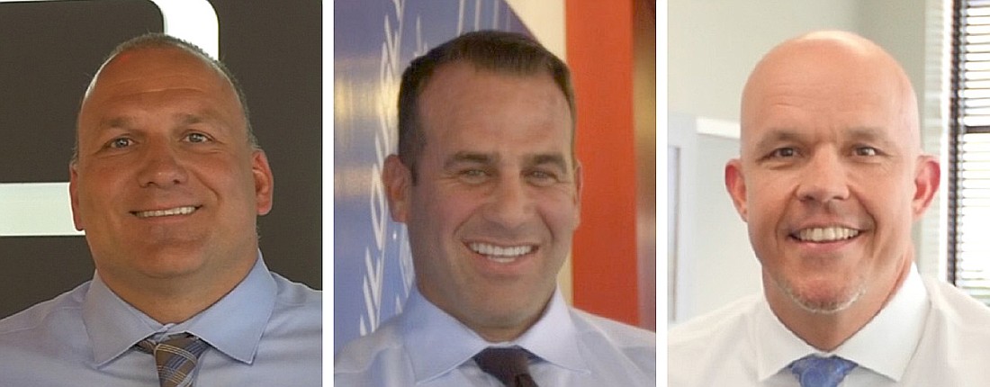 From left, Pete Tuffo, Joe Fernandez and Josh Christensen are the new leadership team of Suffolk&#39;s operations in south Florida.