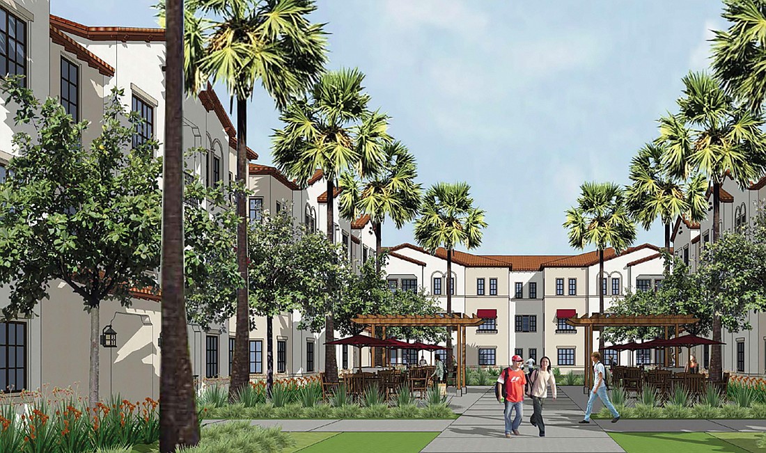 Rendering of University Village Phase II student housing to be built by Suffolk at Florida Gulf Coast University.