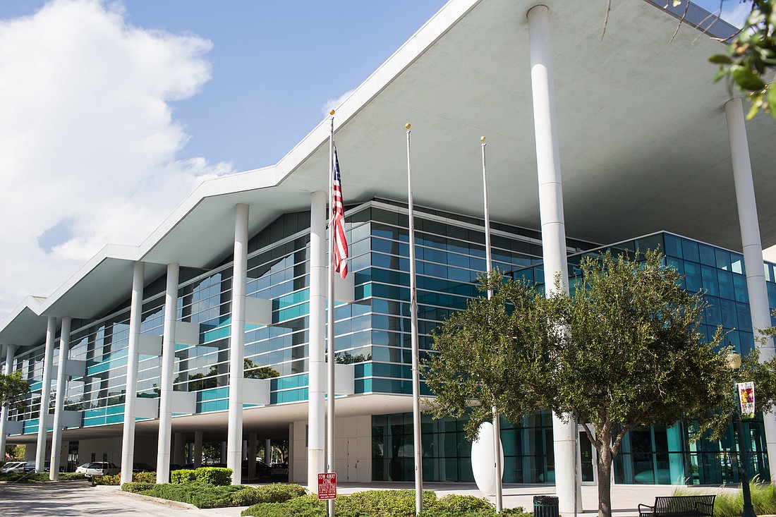KAYLEIGH OMANG â€” Sarasota Memorial Hospital is pursuing buying the former Herald-Tribune Media Group offices at 1741 Main St. in Sarasota