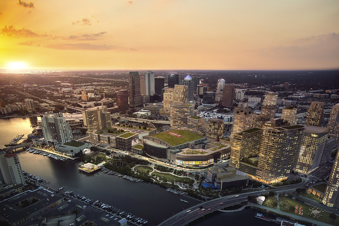 COURTESY RENDERING â€” Water Street Tampa is expected to contain nine million square feet when completed in the next decade.