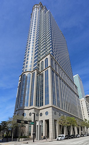 COURTESY PHOTO â€” The 42-story office tower at 100 N. Tampa St. in downtown Tampa could be the next major office building to trade hands.