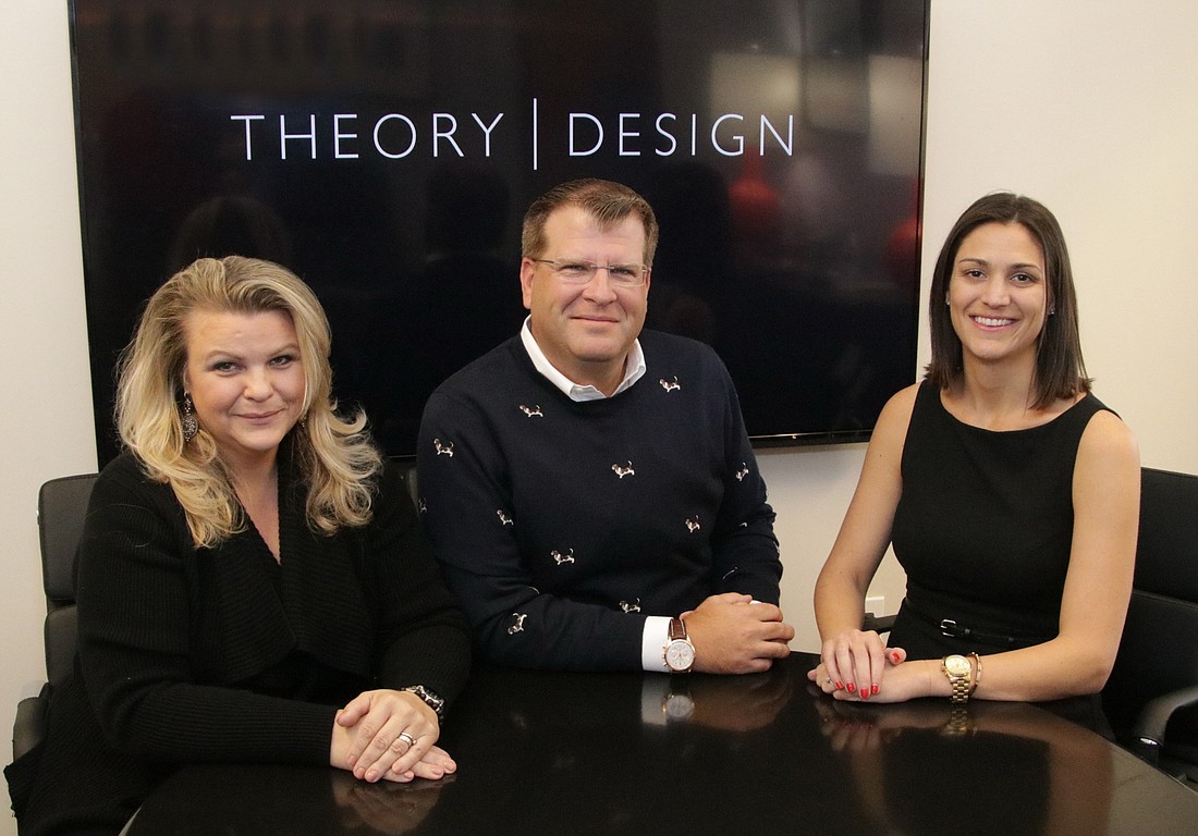 From Left, Ruta Menaghlazi, James Nulf and Jenna Kowalczyk, the leadership team of Theory Design, aimed at streamlining the development and interior design processes and connecting more directly with customers. JimJett.com photo