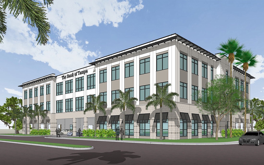A rendering of the Bank of Tampa&#39;s new branch and support center. Photo courtesy of Elevation Architecture.