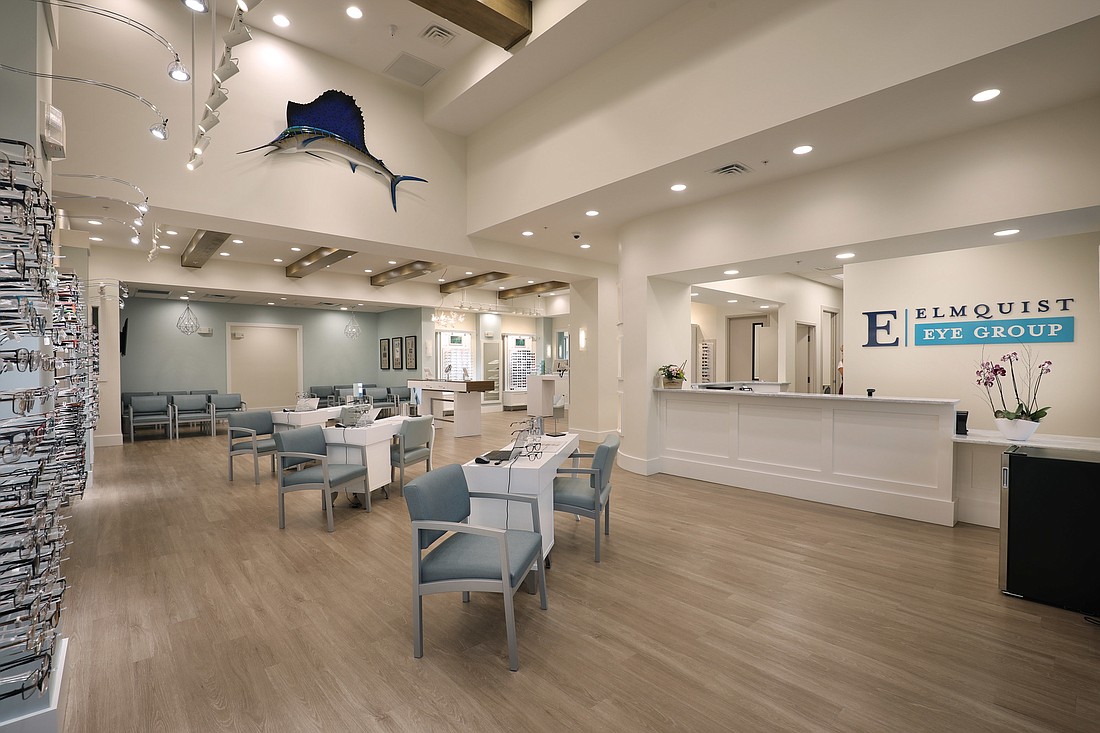 The new location of Elmquist Eye Group in Fort Myers  includes a contemporary-style optical boutique. Courtesy Stevens Construction