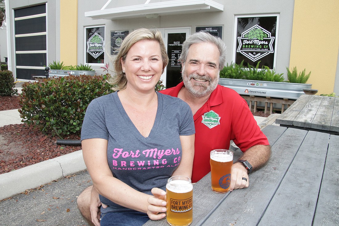 Rob and Jen Whyte have grown Fort Myers Brewing from a hobby to 12,000 barrels per year with a popular taproom and a prominent presence in bars and restaurants in Lee County and beyond. JimJett.com photo