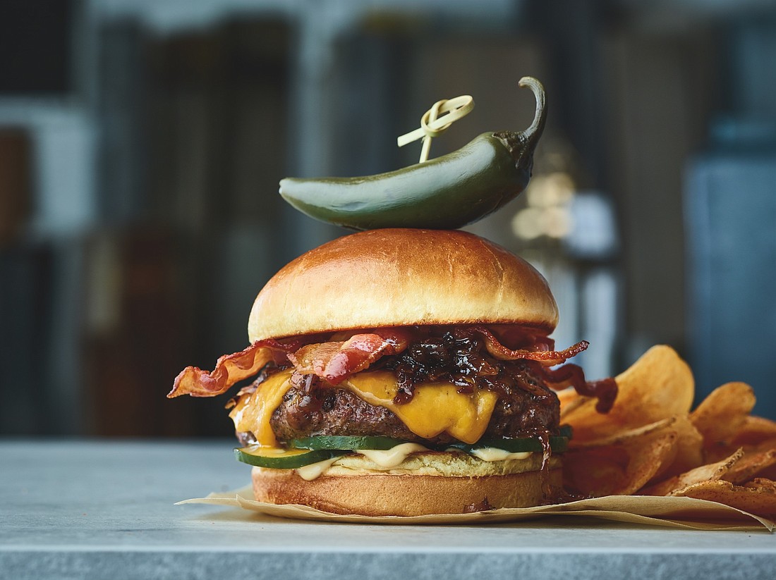 Aussie Grill by Outback&#39;s menu includes sandwiches such as the Bacon Bomb Burger. Courtesy photo.