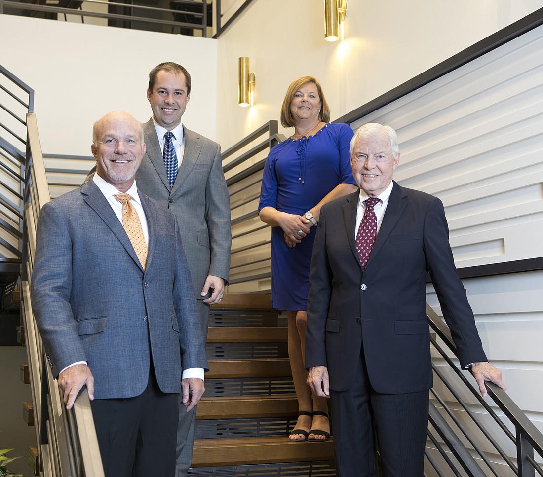 Mark Wemple. Jerry Campbell,Â far right, Dana Cluckey, far left, Tom Welsh, back left, andÂ Cynthia Aschemeier, back right, are the four core people behind CapTec, a Tampa-based fintech startup.Â