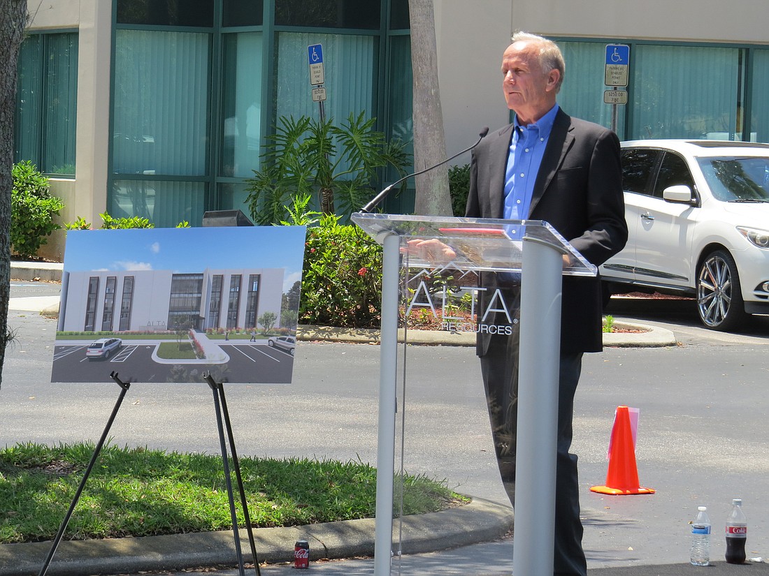 Alta Resources Chairman and CEO Jim BerÃ© says the company&#39;s planned new building in Skyplex at Southwest Florida International Airport is a commitment to the company&#39;s presence in Fort Myers. Andrew Warfield photo