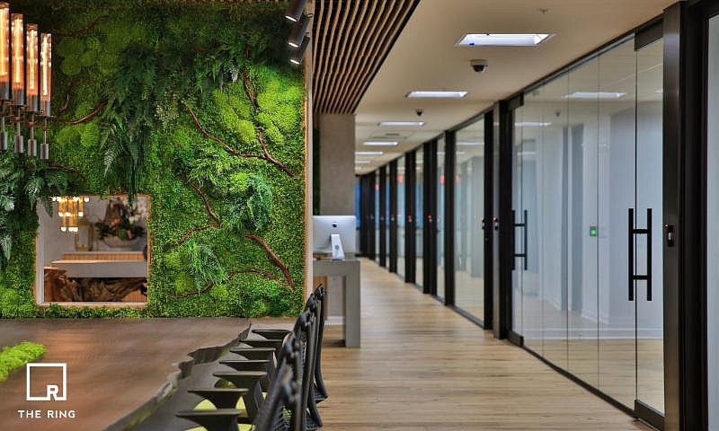 The Ring co-working space features "living walls" and many other healthy amenities that are meant to boost productivity. Courtesy photo.