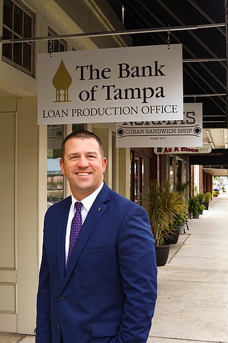 Nick Thurston at The Bank of Tampa&#39;s new loan production office in downtown Plant City. Courtesy photo.