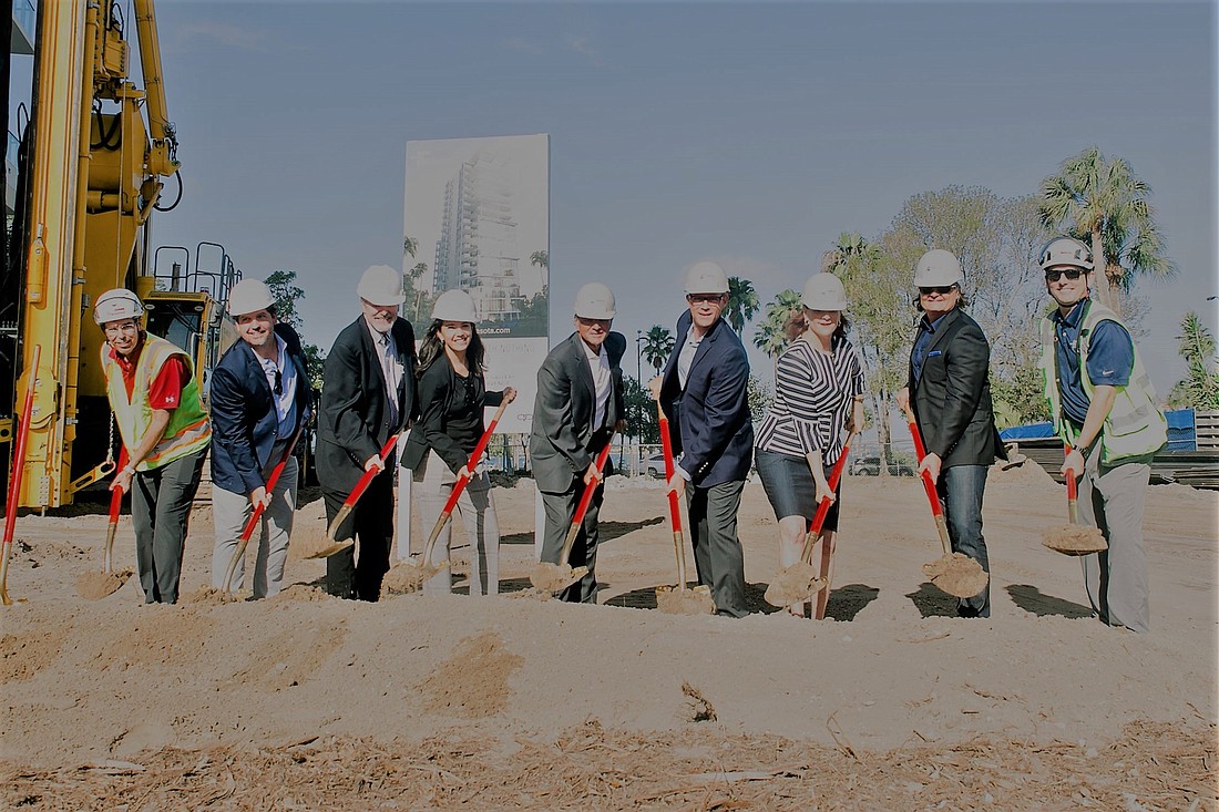 Courtesy. Epoch project team members David LaCamera, Igor Reyes, Patrick Busteed, Stefany Roth, David Hargreaves, Patrick DiPinto, Amy Drake, David Young and Matt Leake attended a recent groundbreaking ceremony.
