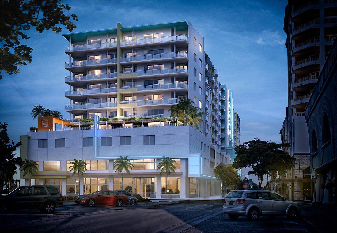 COURTESY RENDERING â€” The 180-unit DeSota apartment project in downtown Sarasota was purchased by Bluerock Real Estate for $80.3 million.