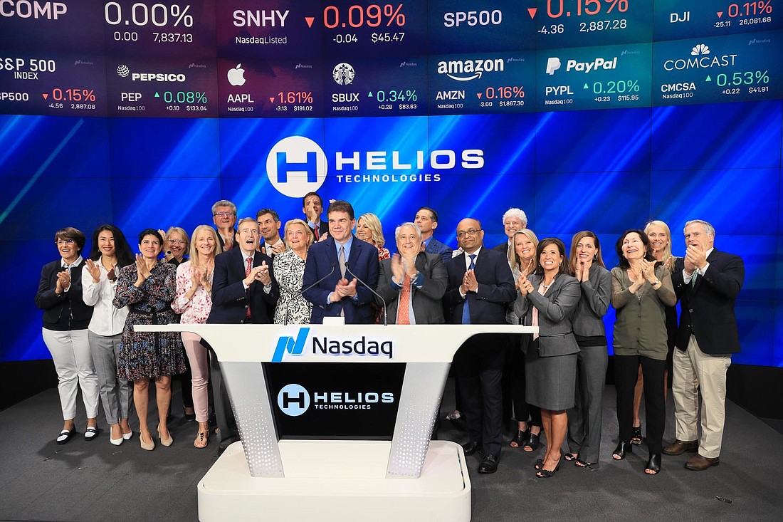 Helios Technologies President and CEO Wolfgang Dangel leads the company at the Nasdaq opening bell ceremony June 14.