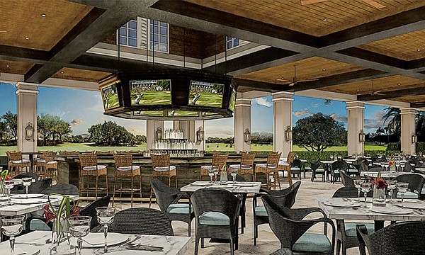 Courtesy. The new covered outdoor dining space at Shadow Wood Country Club will include a folding glass door system and 260 seats.