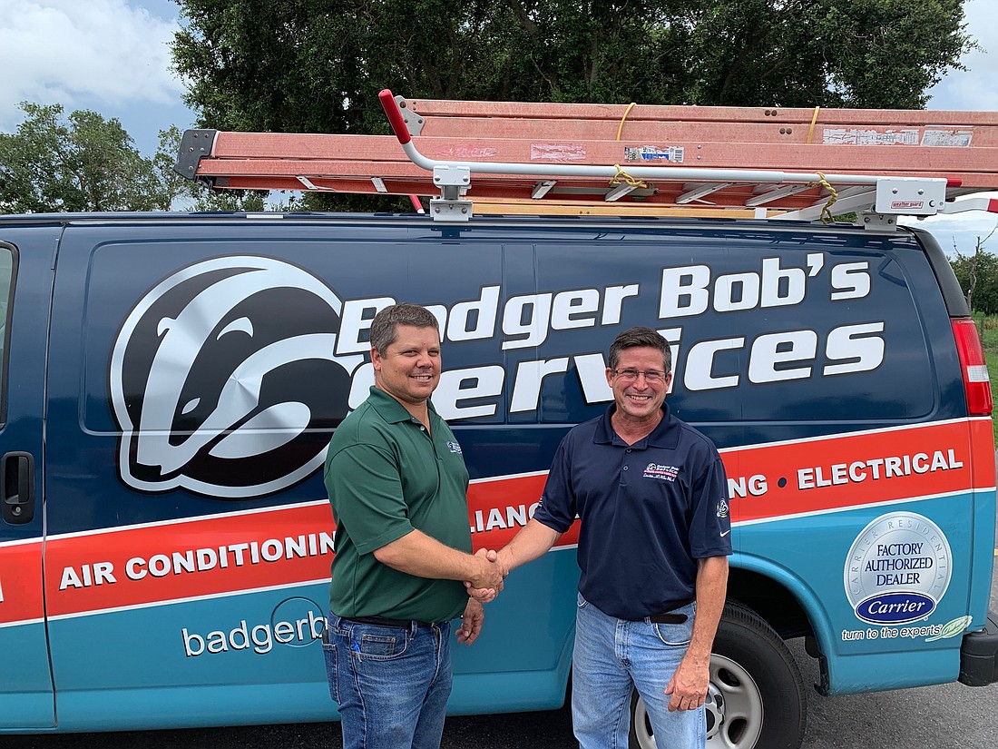 Courtesy. Keith Martin, co-owner of Badger Bobâ€™s Services and Brian Brooks, leader of the new electrical team at Badger Bob&#39;s Services.