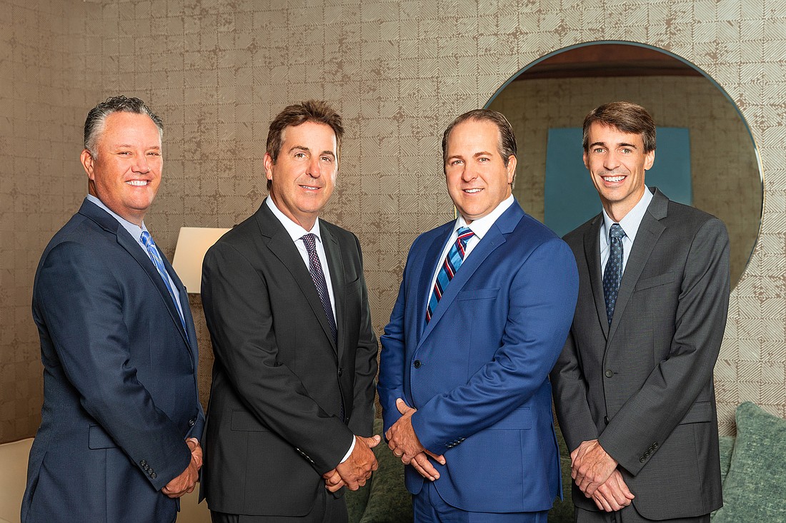 First American Bank Tampa executives, from left: Tyler Iller, David Lackmann, Ken Roberts and Christian Fram.