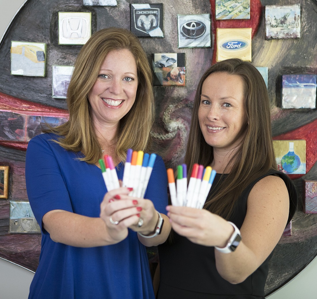 Mark Wemple. Tonya Tremitiere and Ashley Nace have high hopes for markers made by Esprix Impressions, a subsidiary of Sarasota-based Esprix Technologies.