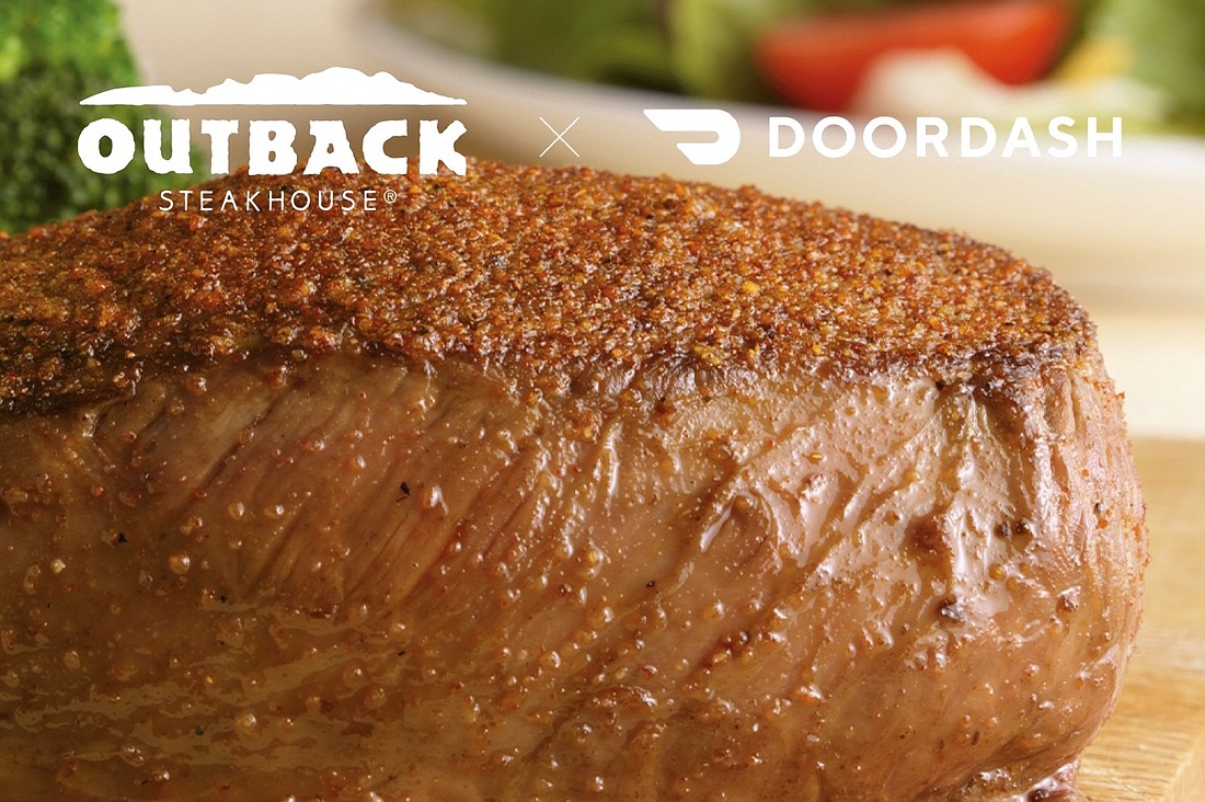Bloomin&#39; Brands has teamed up with DoorDash, a popular home-delivery app, to offer delivery service at its Outback Steakhouse restaurants. Courtesy photo.