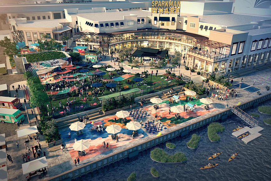Courtesy. Rendering of the planned Water Street Tampa and Sparkman Wharf.
