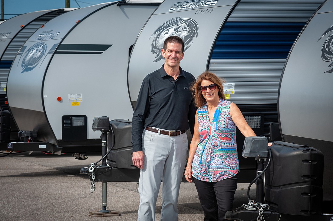 Lori Sax. Kevin Campbell and Wanda Campbell own Campbell RV in Sarasota. Kevin Campbell saysÂ the company has experienced explosive growth in sales over the last three years.