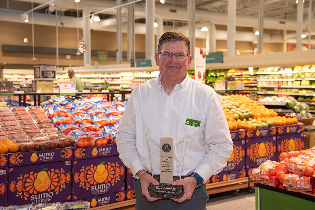Lori Sax. Publix Store Manager Dan Murphy recently received the George W. Jenkins Award, named after Publixâ€™s late founder.