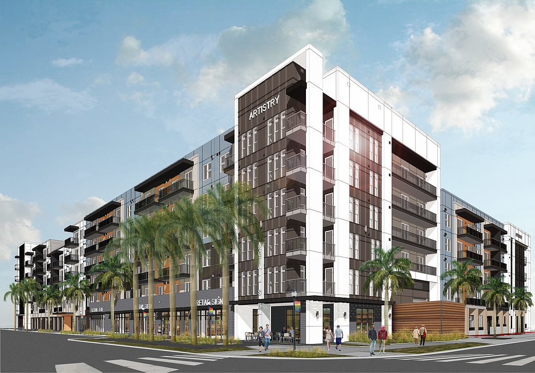 A rendering of Artistry St. Pete. The 246-unit mixed-use project is scheduled to open in May. Courtesy photo.
