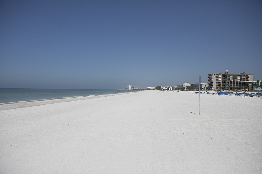 Mark Wemple. Clearwater Beach is one many closed beaches statewide.