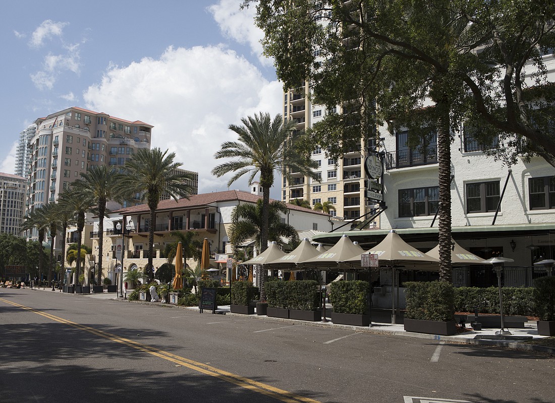 Mark Wemple. Downtown St. Pete is empty on March 27.