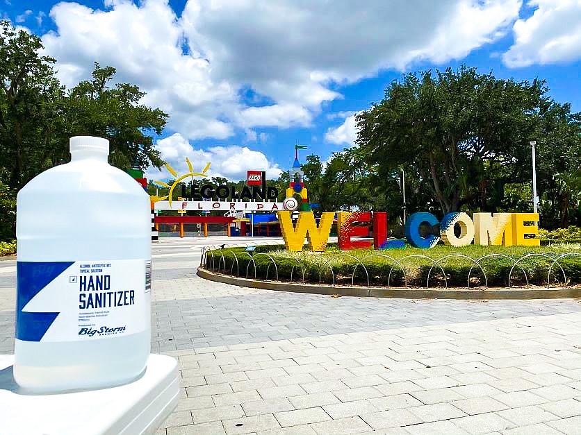 Courtesy. LEGOLAND Resort Florida plans to reopen on June 1 and has installed 200 sanitizing stations filled with hand sanitizer supplied by Big Storm Brewing Co. in Clearwater.