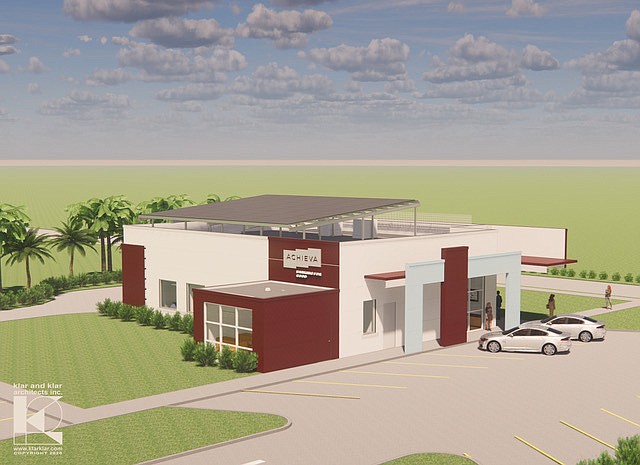 Courtesy. A rendering of Achieva Credit Union&#39;s new "net-zero" branch in Pasco County, scheduled for completion in September.