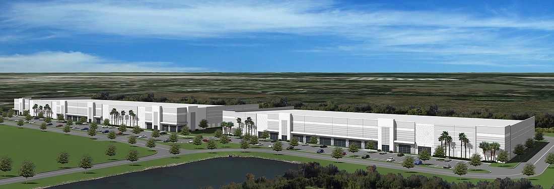 COURTESY RENDERING -- Native Development Group and Crescent Communities have begun construction of the Lakeland North Business Center.