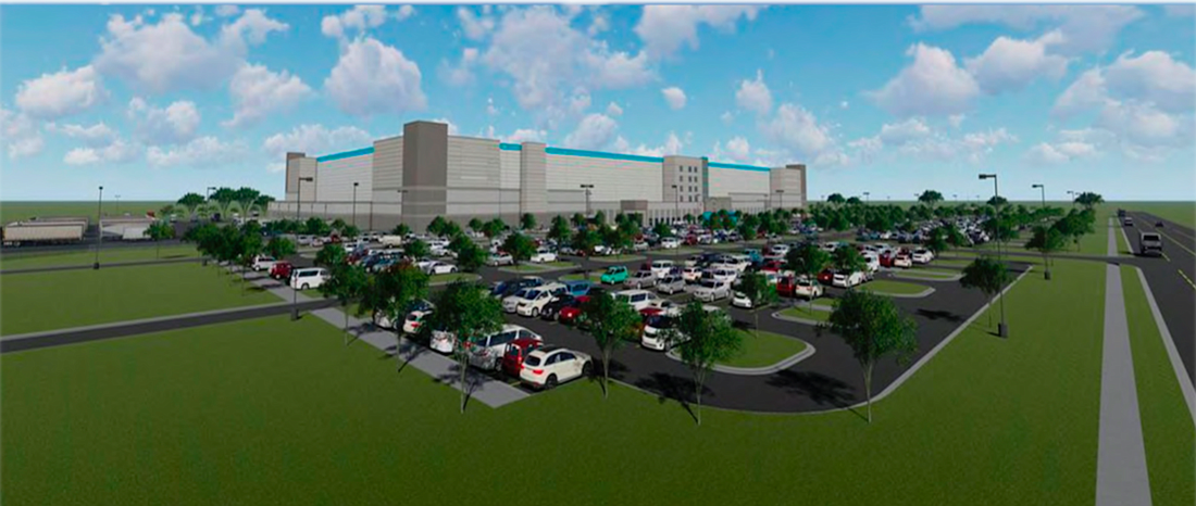COURTESY RENDERING -- Amazon&#39;s planned fulfillment center in Temple Terrace will contain more than 1 million square feet of space and be four stories in height.