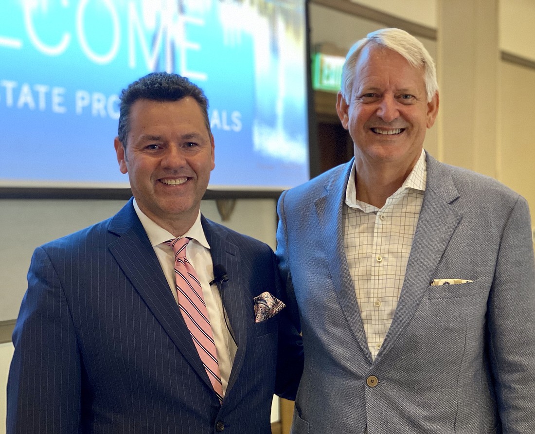 Courtesy. Regal Real Estate Professionals Broker/Owner Christ Christensen, left, is joining forces with Premier Sothebyâ€™s International Realty President and CEO Budge Huskey.