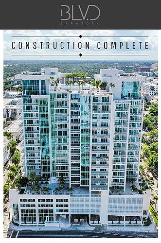 COURTESY PHOTO -- The 18-story BLVD condominium tower in downtown Sarasota has been completed.
