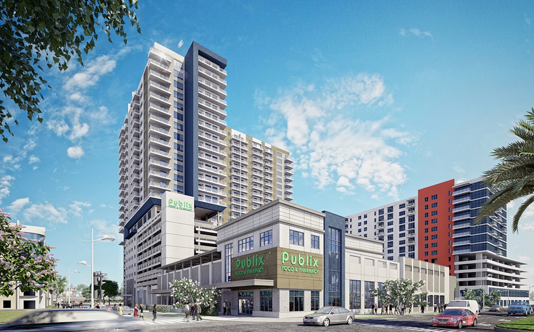 COURTESY RENDERING -- Mercury Advisors and partner ECI Group have refinanced the debt on the 22-story Channel Club apartments in downtown Tampa.