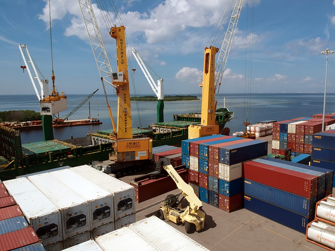 Courtesy. Port Manateeâ€™s containerized cargo trade increasedÂ nearly 55% in the just-ended fiscal year.