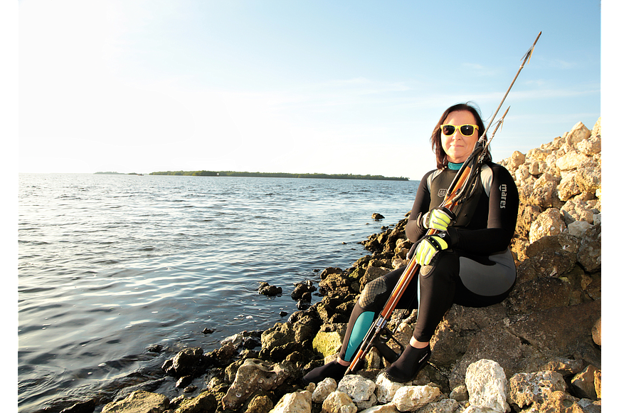 File. Heights Foundation President and CEO Kathryn Kelly has been spearfishing for years.