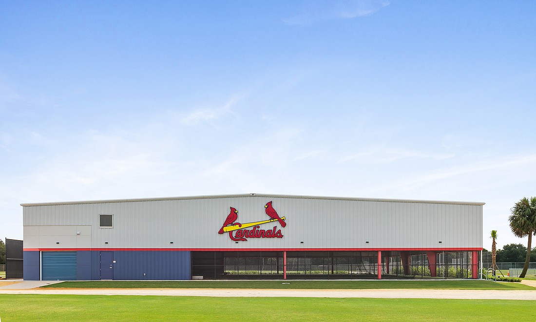 Courtesy. Fawley Bryant Architecture has completed the design and build of a 9,307-square-foot batting tunnel for the St. Louis Cardinals at Roger Dean Stadium in Jupiter.