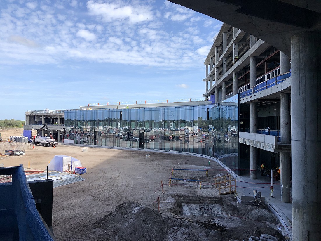 Courtesy. Despite challenges to supply chains and uncertainties from the-19 pandemic, construction continues on the new hospital Sarasota Memorial is building at Laurel and Pinebrook roads in Venice. (Picture is from late May.)