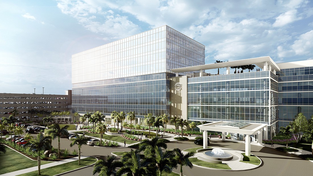 COURTESY RENDERING â€” VanTrust Real Estate&#39;s nine-story Sky Center One project is being constructed at the Tampa International Airport.