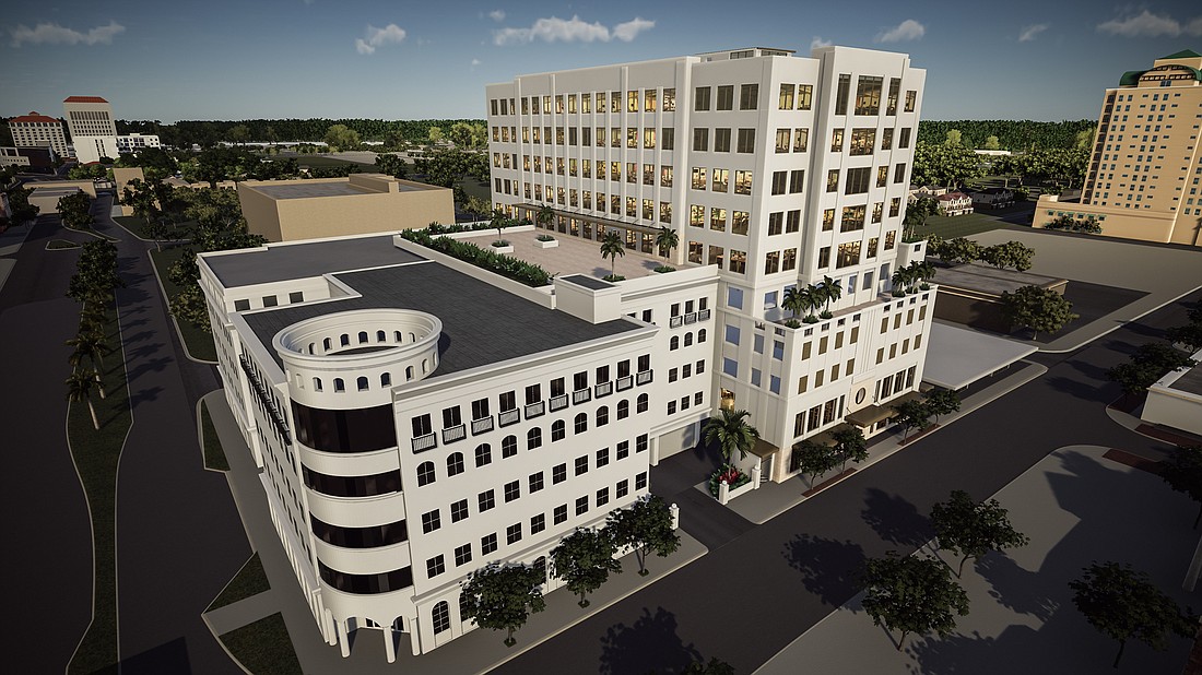 COURTESY RENDERING â€” The planned 10-story Ringling Plaza will be one of the first new dedicated office buildings constructed in downtown Sarasota in decades.