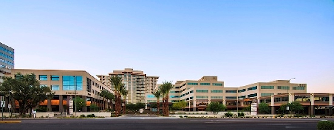 COURTESY PHOTO â€” TerraCap Management&#39;s first purchase in Phoenix involved the two-building Anchor Centre office complex.