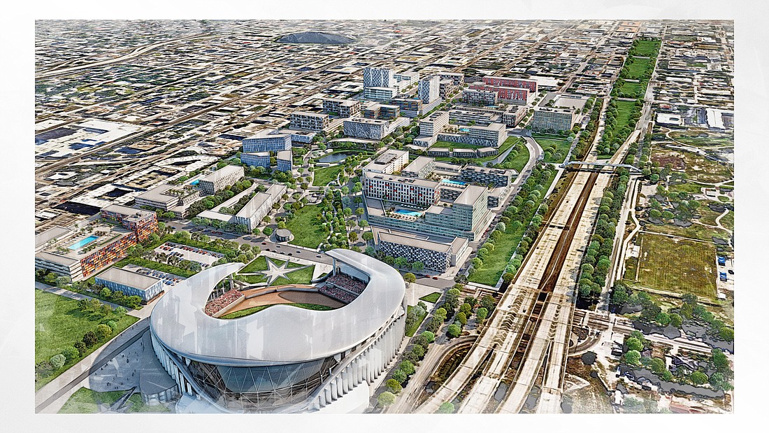 COURTESY RENDERING â€” Unicorp National Developments has added a trio of high-profile contractors to its team that hopes to revamp the 86-acre Tropicana Field site, in St. Petersburg.