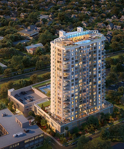 COURTESY RENDERING -- In Tampa, Rontoo Group is preparing the construct Altura Bayshore, a 22-story condo tower, one of a handful of projects the Naples company has underway.