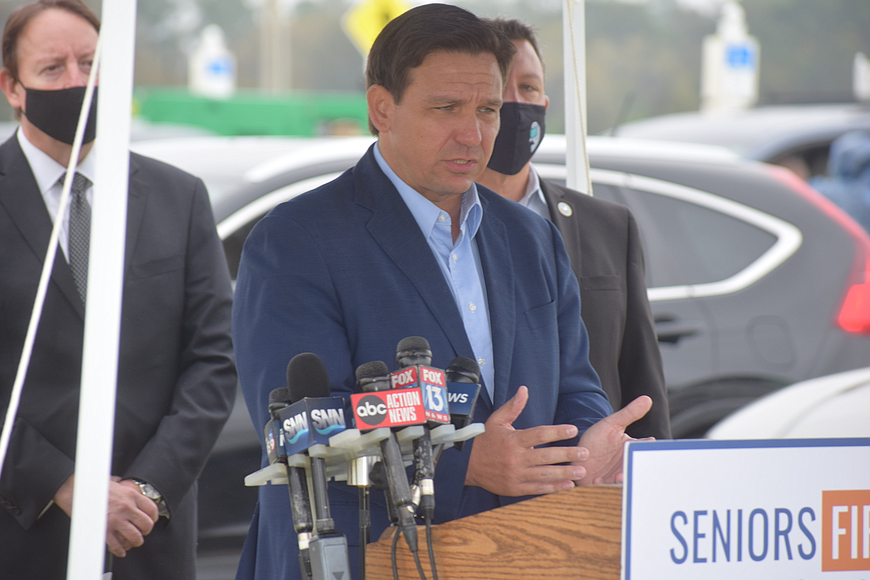 File. In 2019 Florida Gov. Ron DeSantis signed a bill requiring the Florida Department of Education to conduct a complete review of the statewide civics courses.
