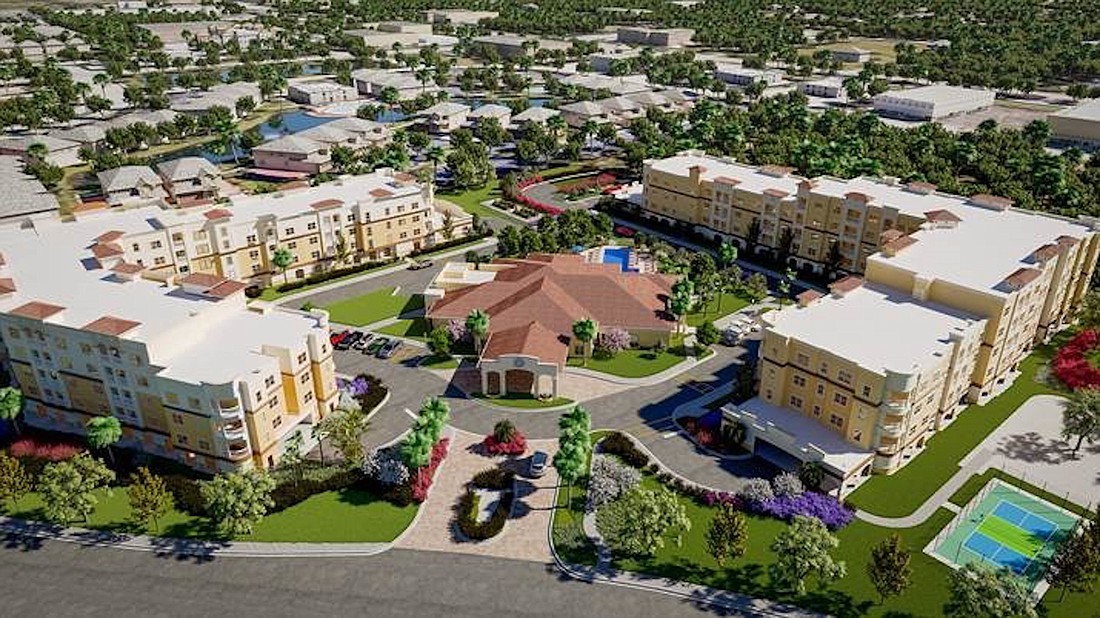 COURTESY RENDERING â€” US Senior LLC, of Troy, New York, is developing Alloro at University Groves, a 55-plus community in Sarasota, with a Trez Capital loan.