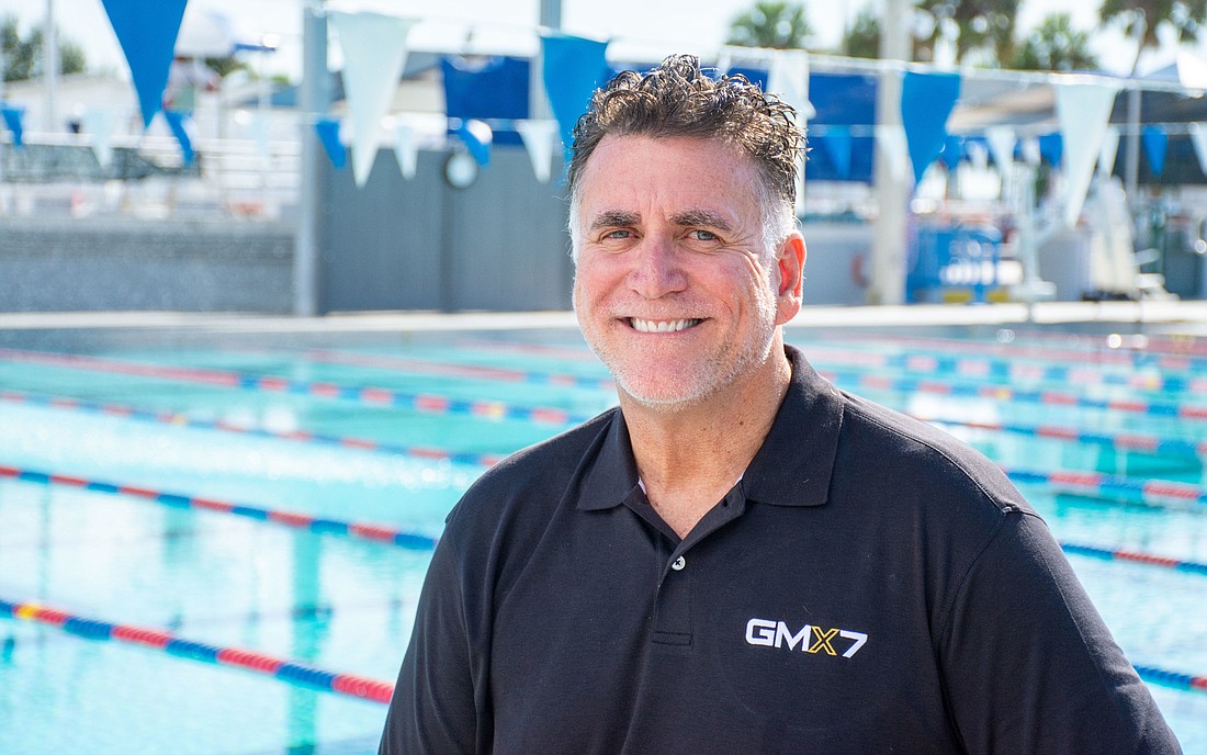 Courtesy. David McCagg, seven-time gold medalist and founder of GMX7, set out to change how elite athletes train. With the company&#39;s new X1-PRO product, swimmers of any level can train with varying levels of resistance.