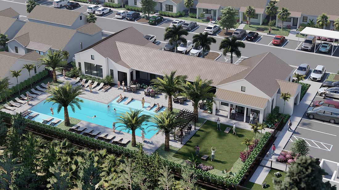 COURTESY RENDERING â€” George Smith Partners Inc. has arranged $26 million in construction financing for Soltura at the Forum, a single-family rental project in Fort Myers.